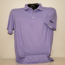 Men's Polo Shirt - Epilepsy Foundation Texas EEG Print - Lavender